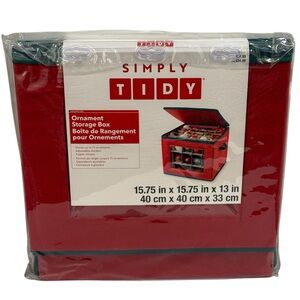 NEW Simply Tidy Red Ornament Storage Box